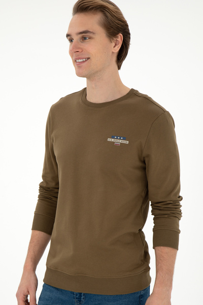 U.S. Polo Assn. Erkek Haki Sweatshirt 50293742-VR027