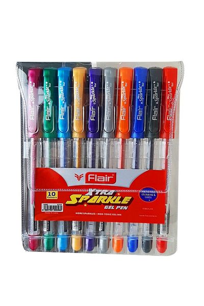 Flair Xtra Sparkle Gel Pen Set of 10 Colours