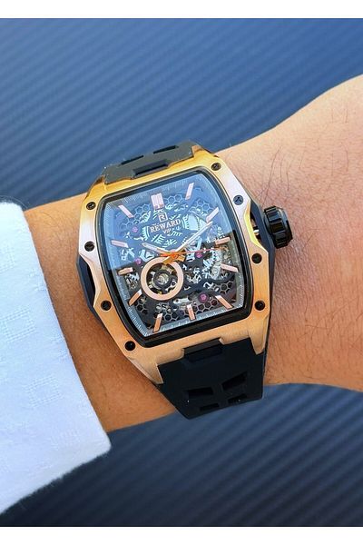 Reward A 146048   Automatic Mechanism Black Silicone Band Men's Wrist Watch