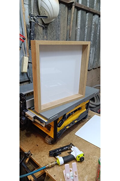 Home Emass Çiçek Çerçevesi Derinlikli Çerçeve 40x40 Safir Meşe Pleksi Cam