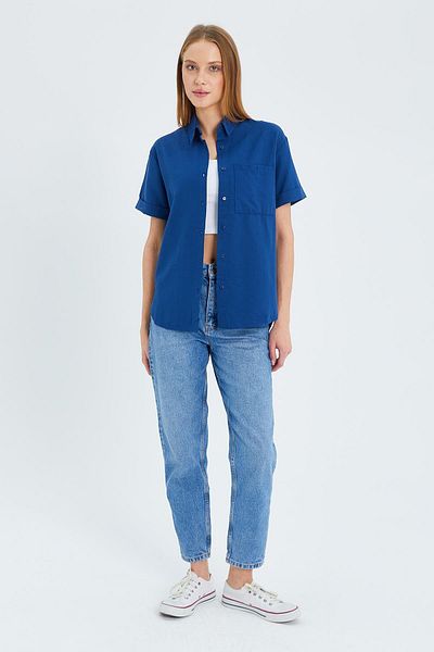Mixray Cămașă cu mânecă scurtă Indigo Oxford 3950