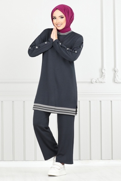 ModaMerve Costum detaliat Garni din țesătură Oyso 2585SL890-M Antracit