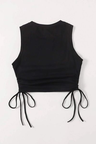Merry See Tank Top Crop Tank Top με μαζεμένες πλευρές