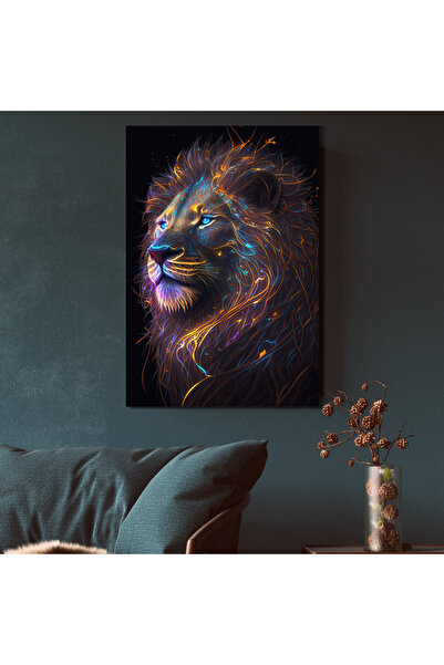 TRADE AYS Neon Lion Kanvas Tablo