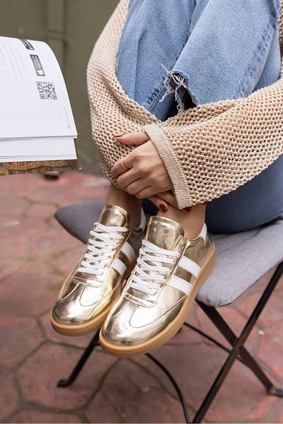 ANGELİNA JONES Adidași BRUCE pentru femei GOLD GOLD BAGSED
