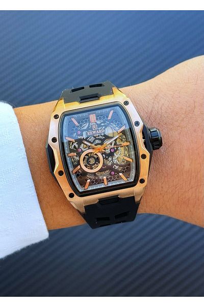 Reward A 146048   Automatic Mechanism Black Silicone Band Men's Wrist Watch