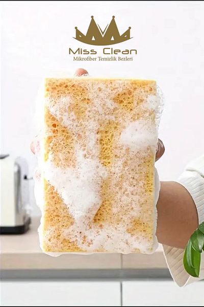 MissClean (1 Piece) Natural Multi-Purpose Sponge Bathroom Kitchen Marble Hardwood Wall Cleaning Sponge Large Size