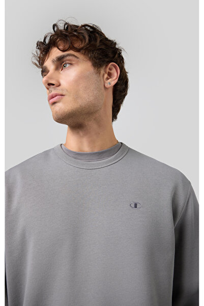 Champion Script Shop Crewneck Sweatshirt Gri Erkek Sweatshirt-220275-ES072