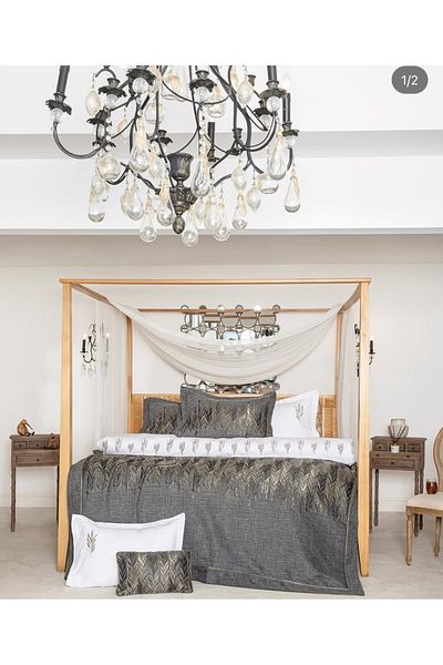 Altınbaşak Aterna Altınbaşak Anthracite 8 Piece Bridal Set