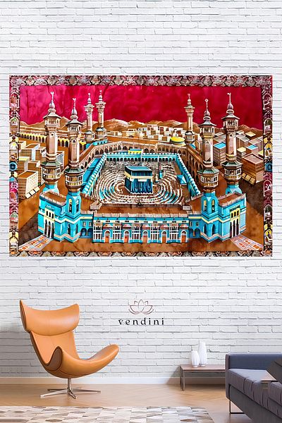 Vendini Vintage Series Kaaba Wall Tapestry Wall Covering Wall Tapestry