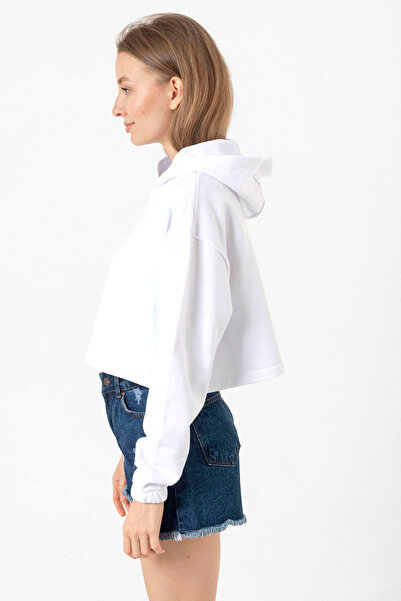 Tshirthane White Optical Syria New Flag Women's Crop Hoodie