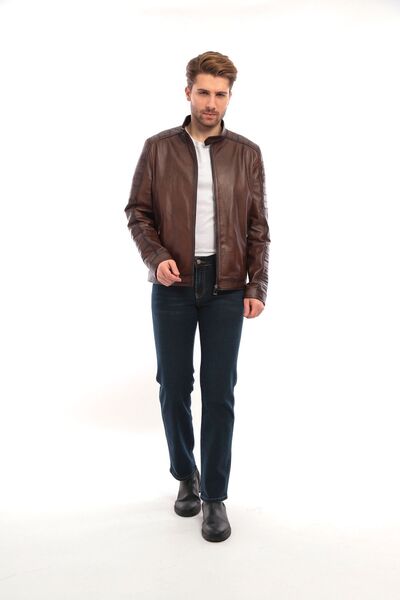 saremod Black Genuine Leather Men's Biker Derimont