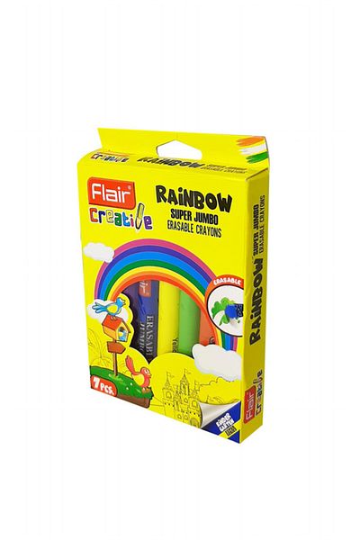 Flair Creative Rainbow Super Jumbo Erasable Crayons 7 pcs