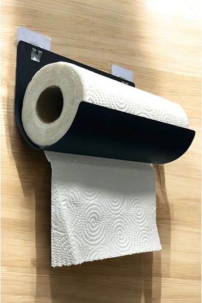 PEKA Adhesive Black Paper Towel Holder and Napkin Holder – Bathroom & Kitchen Organizer