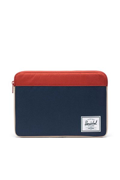 Herschel Supply Co. حافظة كمبيوتر محمول Macbook مقاس 14 بوصة من Herschel Anchor باللون الأزرق الداكن والأحمر والبيج