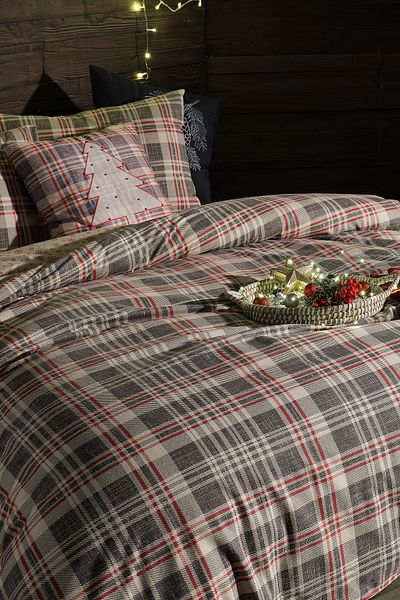 Doqu Home Σετ παπλωματοθήκη μονόχρωμη κρέμα φανέλα Wendy