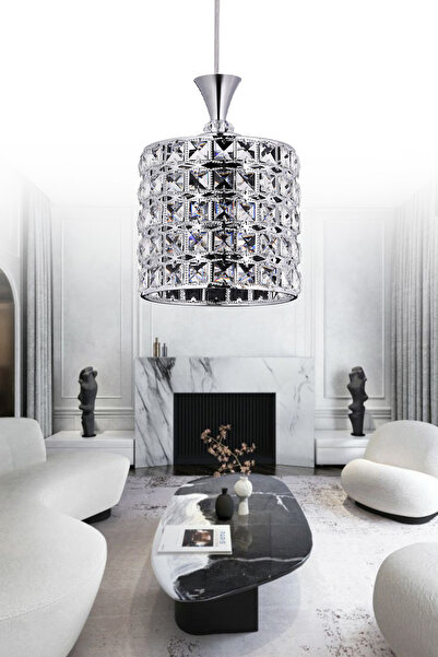 ŞL Şef Light GY-25 30'LUK KROM KRİSTAL TAŞLI LÜKS TEKLİ SALON-MUTFAK-ODA-HOL ...