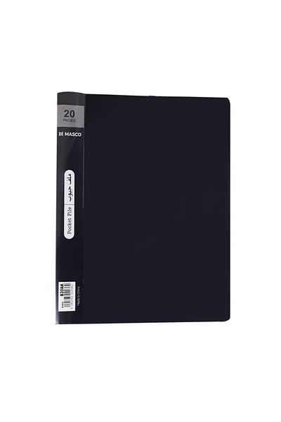 MASCO Premium Quality 20 Pages Pocket File, Black