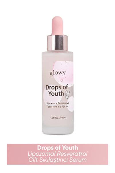 GLOWY Resveratrol Yüz Serumu Cilt Sıkılaştırıcı Yaşlanma Karşıtı Bakım Drops of Youth 30ml