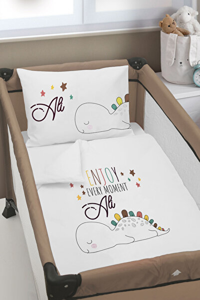 Homamia İsme Özel Baskılı 75x120 Park Yatak Beşik Nevresim Takımı ÇARŞAFSIZ