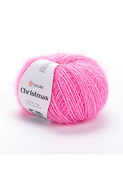 Yarnart Χριστούγεννα - Λαμπερό Χέρι Πλεκτό Νήμα Candy Pink-08