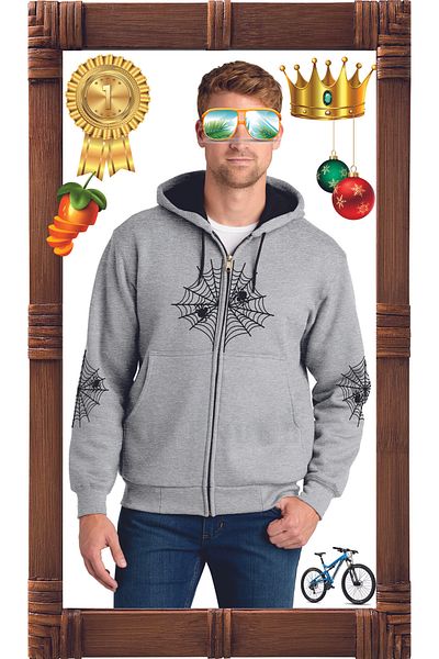 HOFFNUNG Zip Spider Web Oversize Cardigan