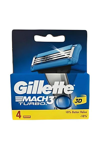 Gillette Mach-3 Turbo Spare 4-pack 3d