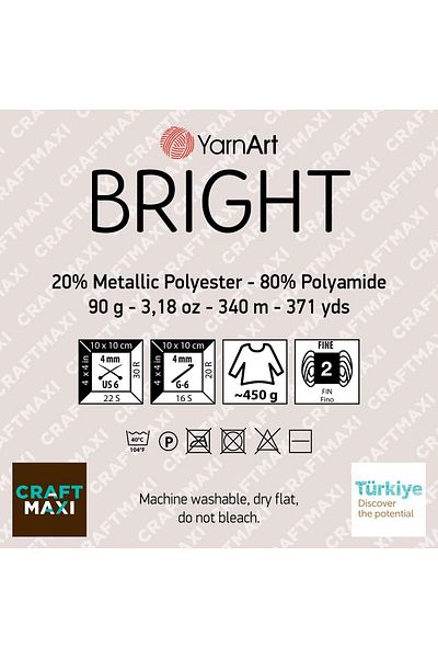Yarnart Φωτεινό - Glittery Χειροποίητο Νήμα Πλεξίματος Simli-107