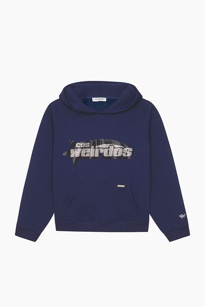 Cos Weirdos Navy Rhinestone Stone Sweatshirt Hoodie