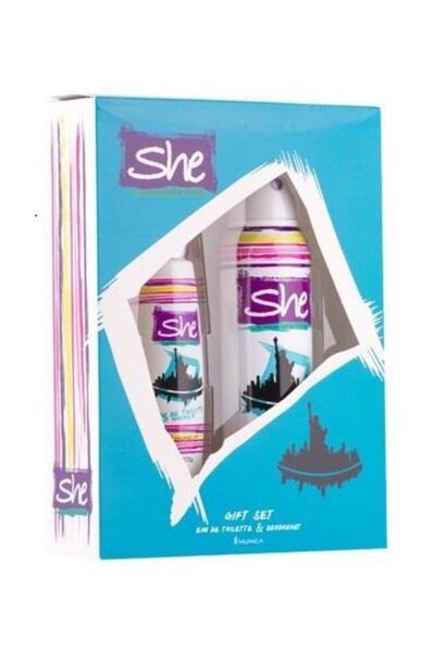 Marka SHE EDT 50ML+150ML DEO WOMEN SET-IS FROM NEWYORK MAVİ