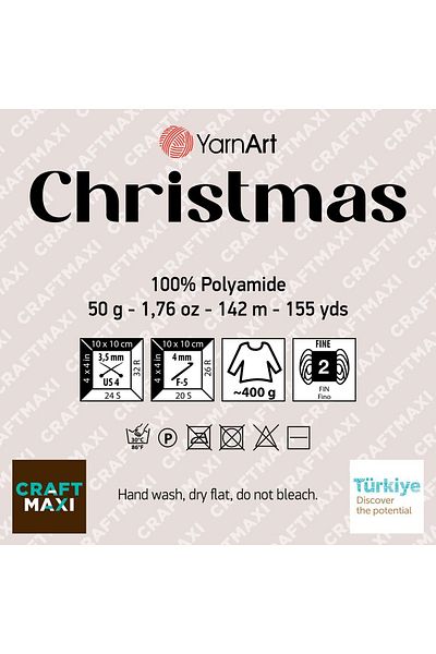 Yarnart Crăciun - Ață de tricotat manual strălucitoare alb-02