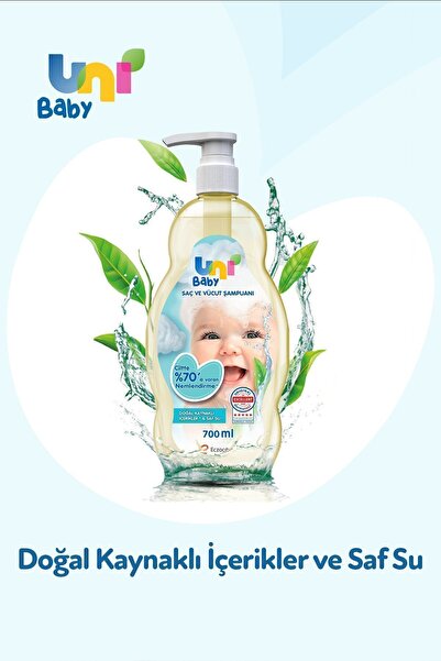 Uni Baby Saç Ve Vücut Şampuan 700 ml 3'lü