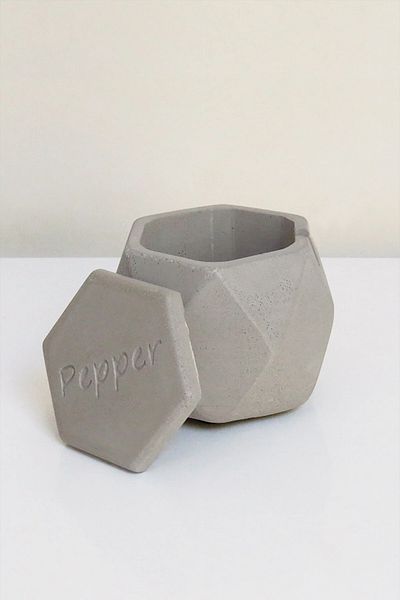 Ghogol Home Hexagonal Concrete Pepper Shaker - Concrete Gray