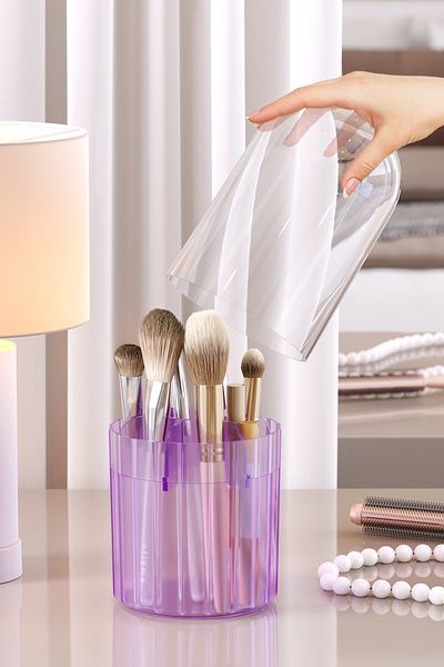 Pufwin Home Multipurpose 7 Compartments Makeup Cosmetic Bathroom Office Desk Organizer Makeup Brush Box Organizer