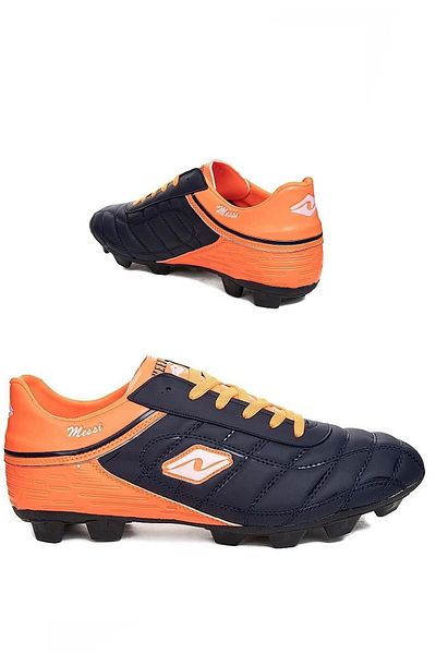 Lion Men's Large Size Football Boots in Navy Orange