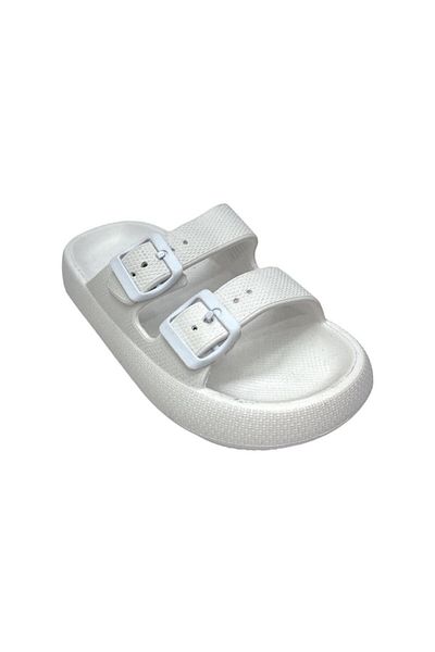 Liger Papuci Eva albi unisex - cataramă dublă, ușoare medicale