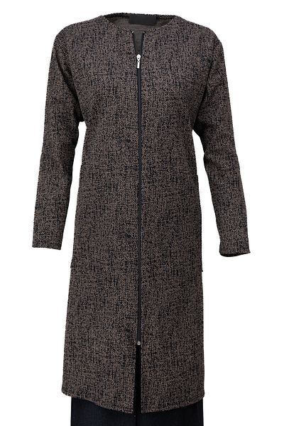 Oppland Cardigan lung de iarnă pentru femei Mother - bumbac, fermoar, decolteu în V, buzunare duble, model Jasmine cu Lycra