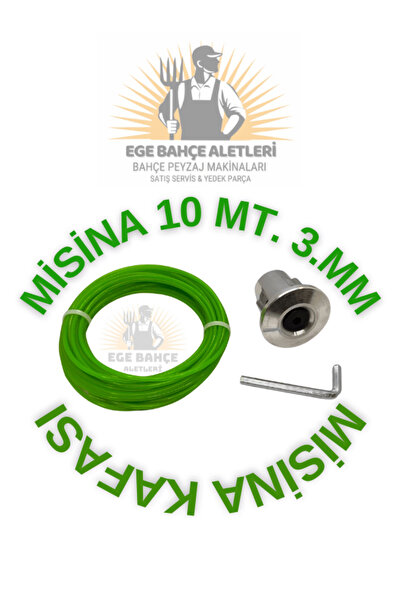 egebahcealetleri MİSİNA MOTORLU TIRPANLAR İÇİN 3.MM 10MT MİSİNA VE ÖRÜMCEK BA...