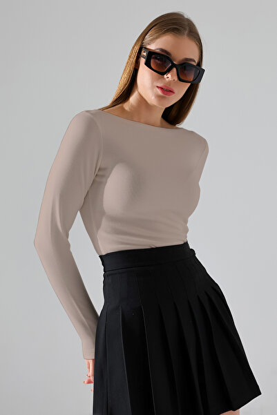 Şiir Jerdev Γυναικεία μαλακή υφή με λαιμόκοψη μακρυμάνικη μπλούζα & μπάλα - β...