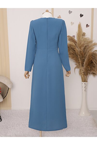 Modamorfo Rochie creponată asimetrică - cu Aller în față, albastră