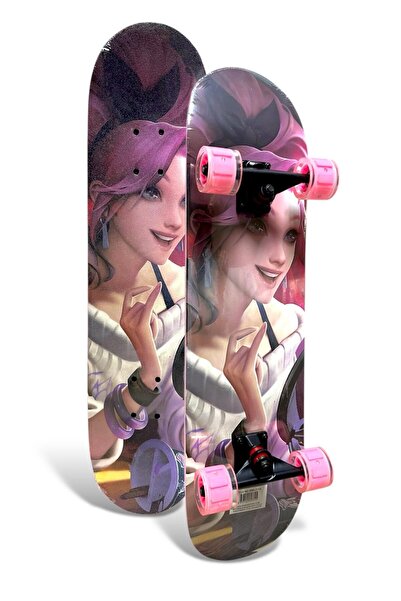 İMVULA Işıklı Silikon Teker Profesyonel Zımparalı Holigramlı Kaykay