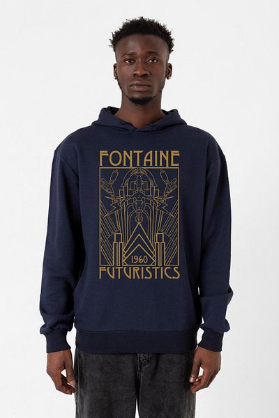 Tshirthane Bioshock Fontaine Futuristics - Ανδρικό κουκούλα Navy Blue 3ip
