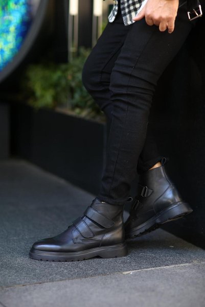 Serhat Özköroğlu - Black Leather Boots Black