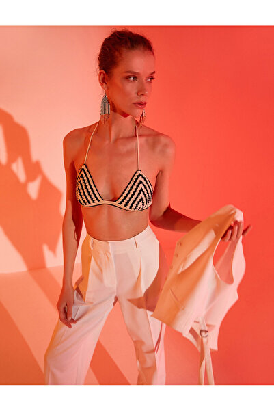 Koton Szczegółowy szydełkowy gorset z dekoltem typu halter