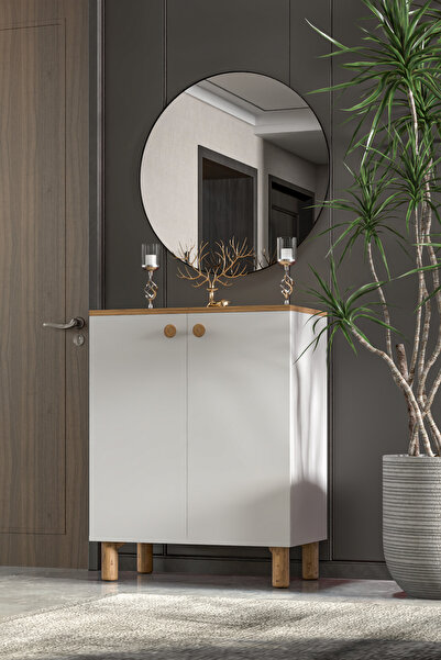 Platinreyon Bohem 2 Kapaklı 3 Raflı Çok Amaçlı Ayakkabılık Erzak Dolabı Atlantik Çam