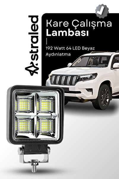 ASTRA LED 144W 12-24 Volt Kare Spot Far Oto Çalışma Lambası ATV Kamyon Tır Tr...