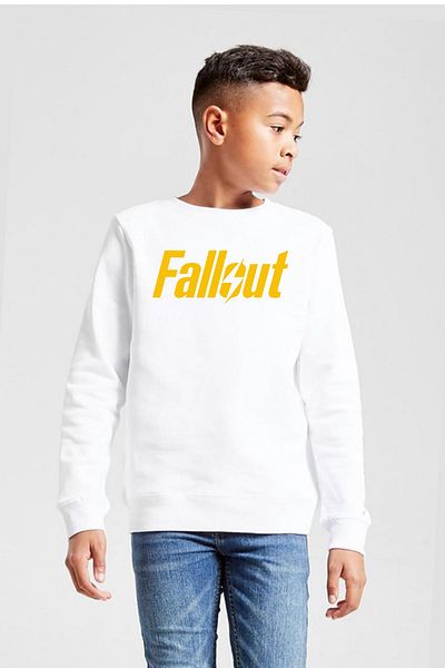 Tshirthane Бял детски 2ip суичър Fallout Lettern
