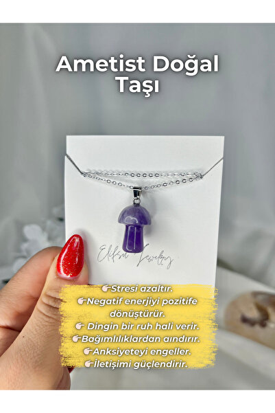 Elifsu Jewelry Mantar Kesim Doğal Taş Kolyeler