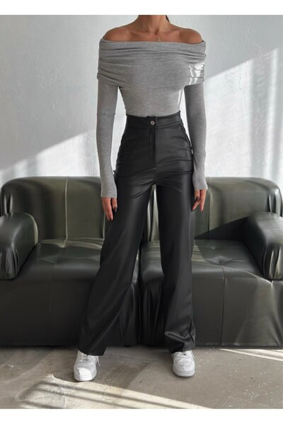 Gugus DÁMSKÉ KALHOTY PALAZZO FUNKČNÍ KŮŽE VOLNÉ NOHY Uvnitř TEPLNÉ ZIMNÍ ŠIROKÉ LEGE TRENDOVÉ KALHOTY