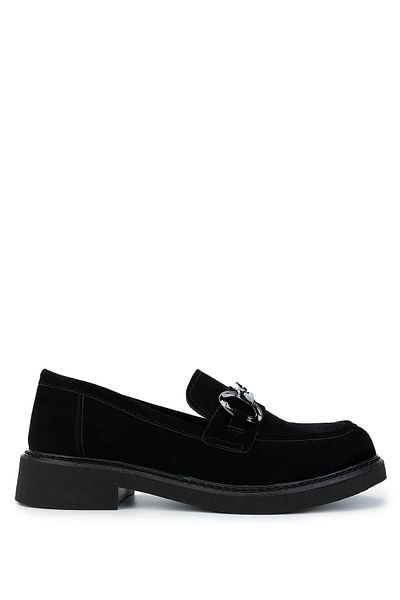 Tamer Tanca Women's Vegan Black Suede Loafer Shoes